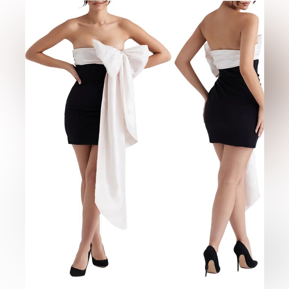 Jana Giant Bow Strapless Mini Cocktail Dress HOUSE OF CB NEW
